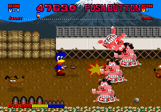 Screenshot do gameplay de Dynamite Dux no Master System