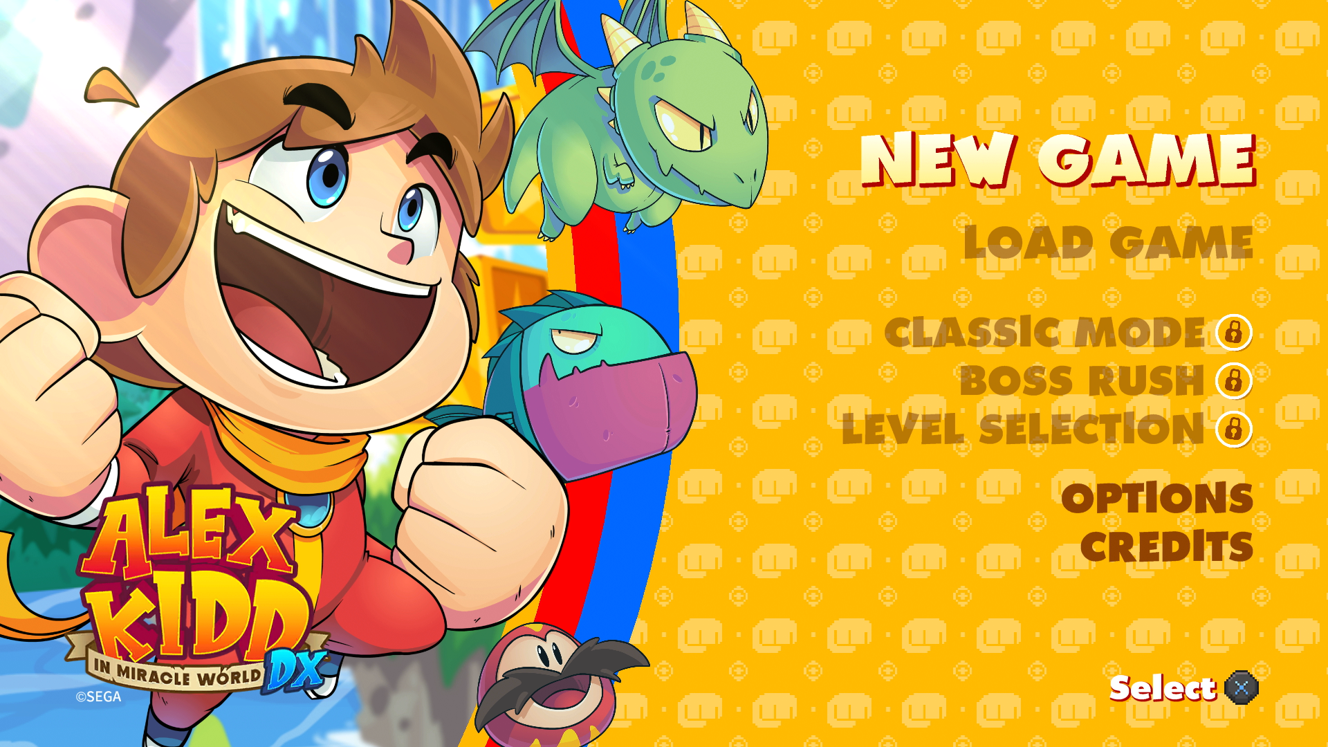 Tela título de Alex Kidd in Miracle World DX